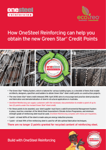 Green Star credit points for reinforcing (OneSteel)