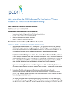 Advisory Panel on Clinical Trials Comments to PCORI's Proposal for