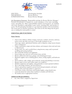 Housekeeping Attendant DEPARTMENT: Rooms Division