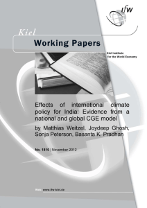Effects of international climate policy for India: Evidence from a