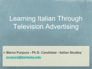 Learning Italian Through Television Advertising