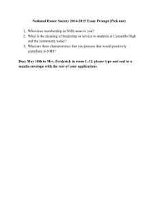 National Honor Society 20142015 Essay Prompt (Pick one) 1. What