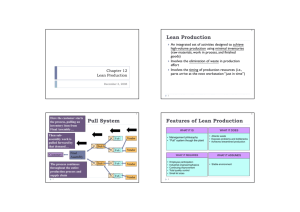 Lean Production Pull System Features of Lean Production