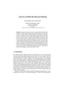 A Review of Mobile HCI Research Methods