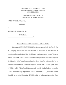 Osterback v. Moore, Defendants' Revised Offer of Judgment in