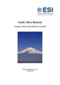 Noah's Dove Returns. Armenia, Turkey and the Debate on