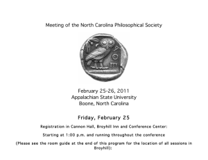 Draft of Program-10 - North Carolina Philosophical Society