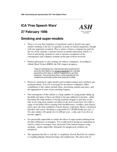 ICA 'Free Speech Wars' - Action on Smoking and Health