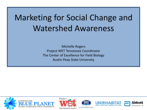 Marketing for Social Change and Watershed Awareness