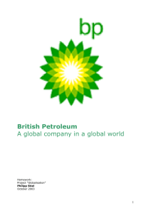 British Petroleum A global company in a global world