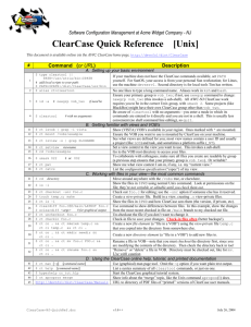 ClearCase Quick Reference [Unix]