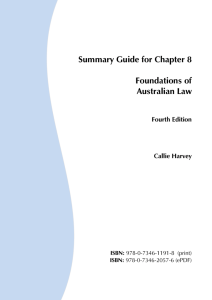 TUP-FoundationsAustralianLaw4e-Harvey-SummaryGuide-Ch8