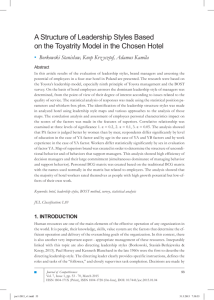 A Structure of Leadership Styles Based on the Toyatrity Model in the