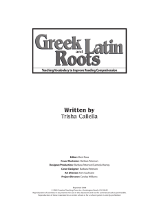 Greek and Latin Roots - Xenia Community Schools