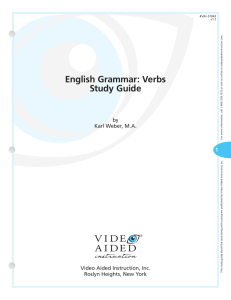English Grammar: Verbs Study Guide