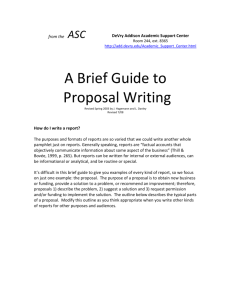A Brief Guide to Proposal Writing