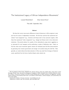 The Institutional Legacy of African Independence Movements∗