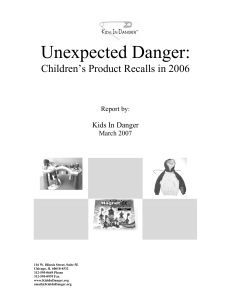 Unexpected Danger: Children's Product Recalls in