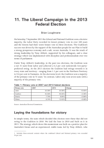 11. The Liberal Campaign in the 2013 Federal Election