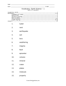 Earth Science Vocabulary – 1