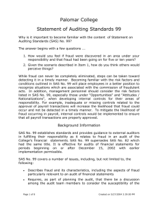 Palomar College Statement of Auditing Standards 99