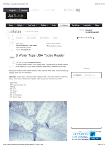 VOSS Water Tops USA Today Reader Poll