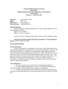 1 Oregon Health & Science University BMI 517/617 Organizational