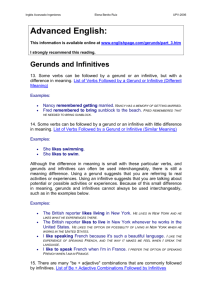 Verbs + Infinitives and Gerunds