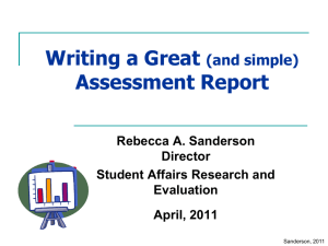 Writing a Great (and simple) Assessment Report