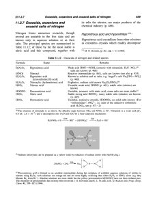 1 1.3.7 Oxoacids, oxoanions and oxoacid salts of nitrogen