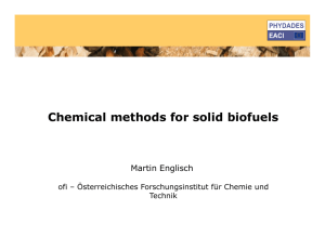 Chemical methods for solid biofuels