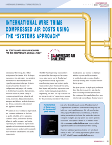 international wire trims compressed air costs using the