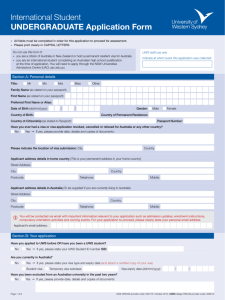 UWS Application Form 2015