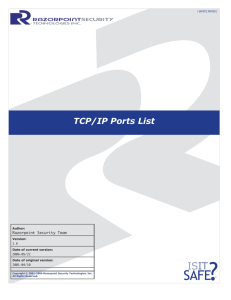 TCP/IP Ports List - Razorpoint Security