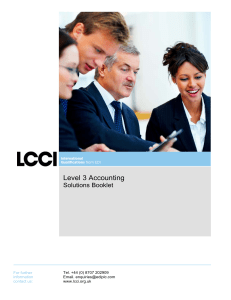 Level 3 Accounting - LCCI International Qualifications