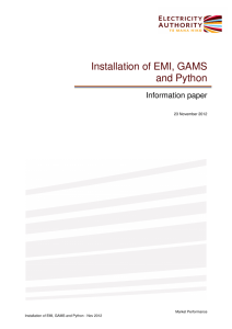Installation of EMI, GAMS and Python