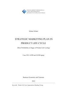 strategic marketing plan in product life cycle