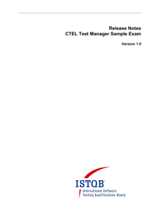 Release Notes CTEL Test Manager Sample Exam