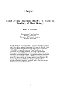 Rapid-Cycling Brassicas - Association for Biology Laboratory