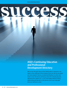 ASQTs Continuing Education and Professional Development Directory
