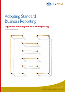 Adopting SBR for APRA reporting - Australian Prudential Regulation