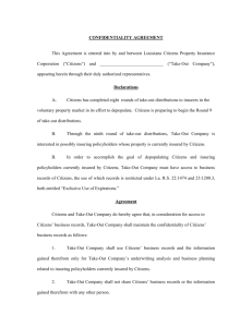 Confidentiality Agreement - Louisiana Citizens Property Insurance