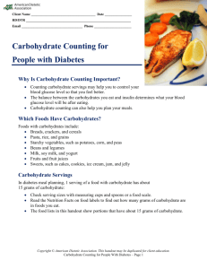 Carbohydrate Counting for People with Diabetes