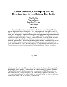 Capital Constraints, Counterparty Risk and Deviations from Covered