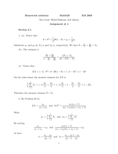 Homework solutions Math525 Fall 2003 Text book: Bickel