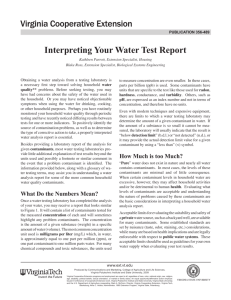 Interpreting Your Water Test Report