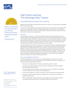 High Impact Learning: The Advantage Way