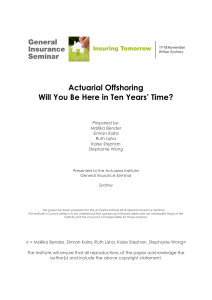 Actuarial Offshoring Will You Be Here in Ten Years' Time?