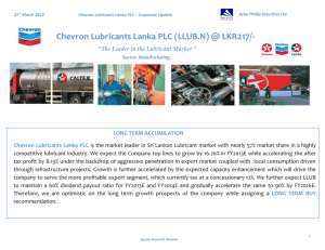 Chevron Lubricants Lanka PLC - Asha Phillip Securities Ltd.