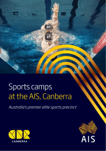 Sports camps at the AIS, Canberra Brochure